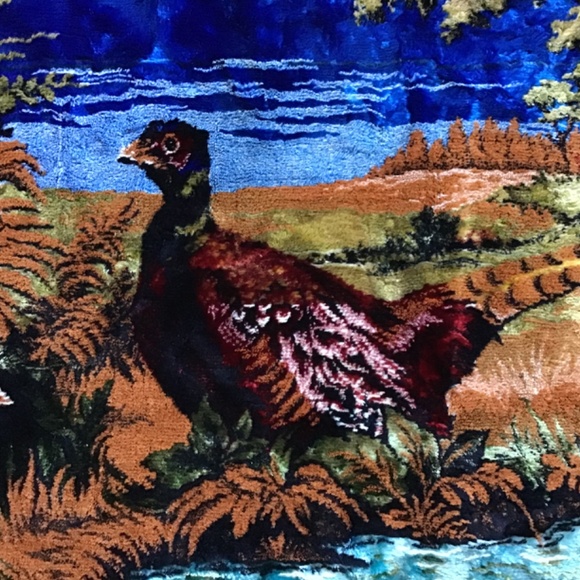Vintage Pheasant Tapestry Wall Hanging Made in Lebanon - Picture 2 of 16